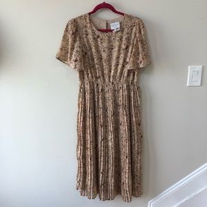 Beige floral maternity dress